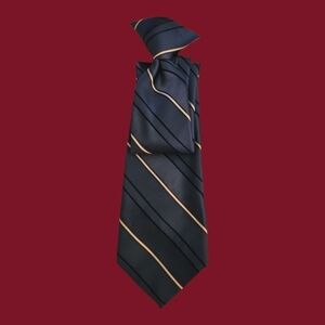 3/$30 Vtg SEARS 1980s Blue and White  Striped Slim Clip-on Tie